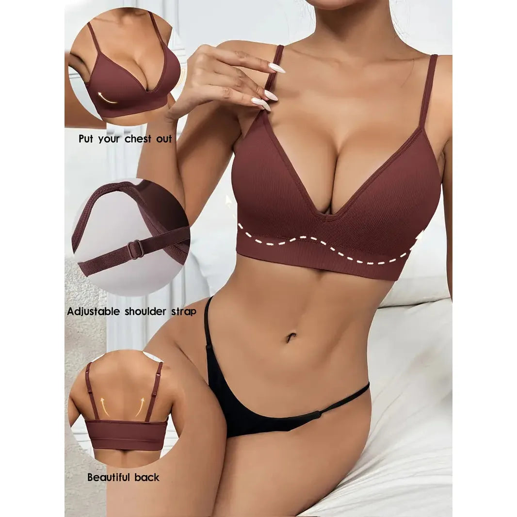 Burgundy Wireless Stretch Back Padded Bralette