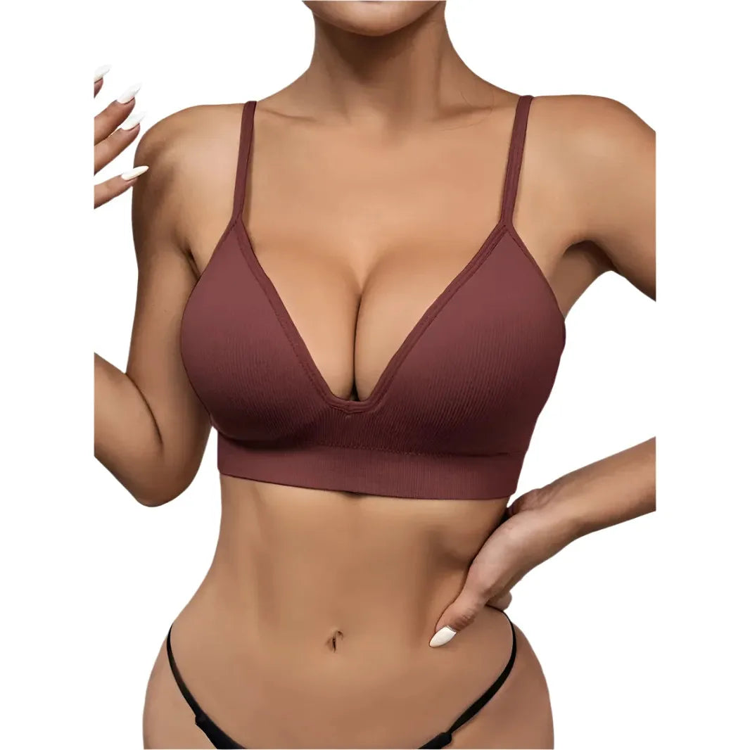 Burgundy Wireless Stretch Back Padded Bralette