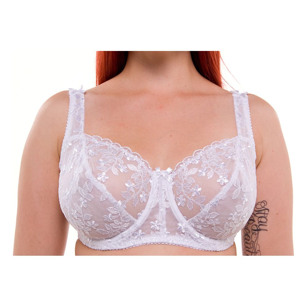 White Lace Big Cup Gemm Bra