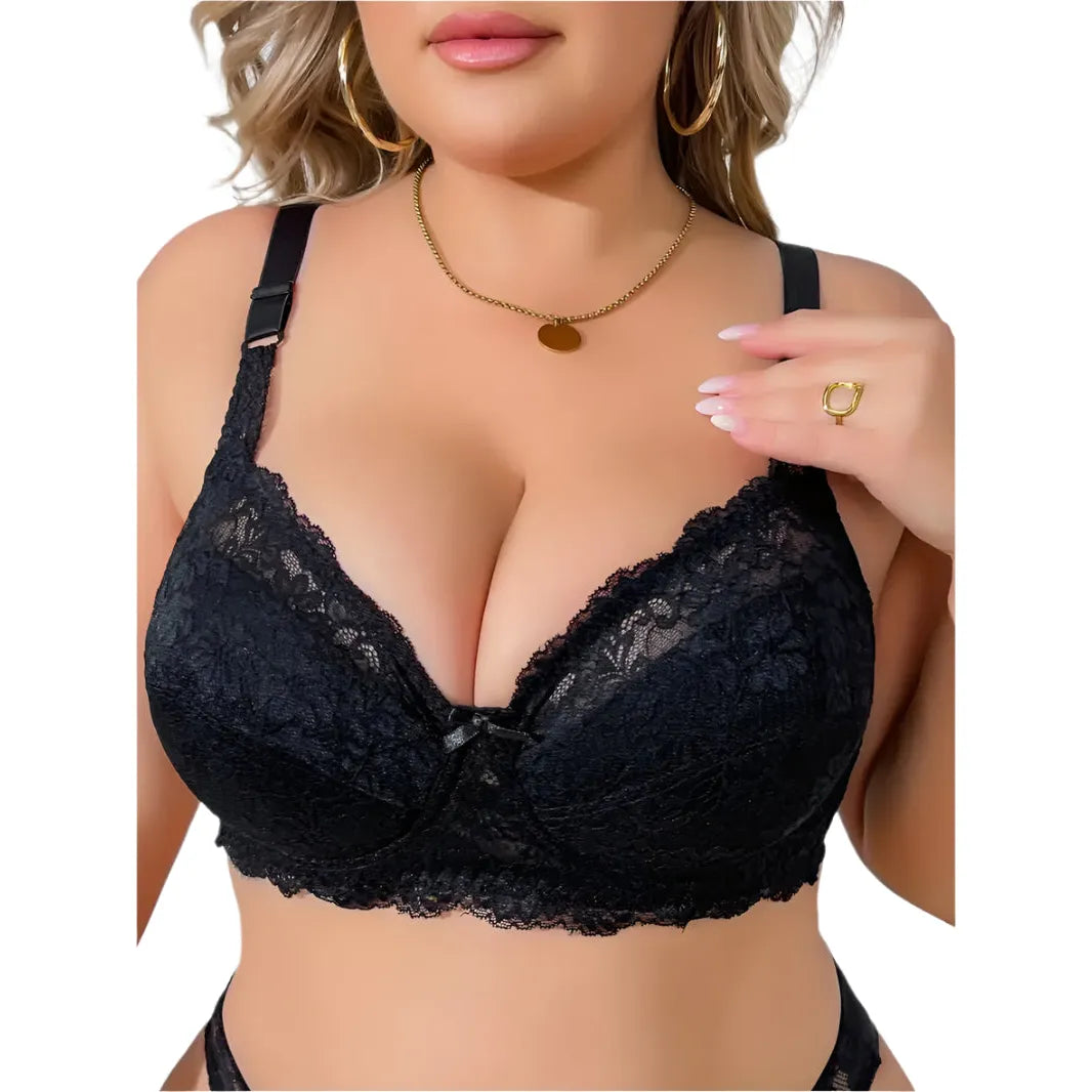 Lace lightly padded bra - Black