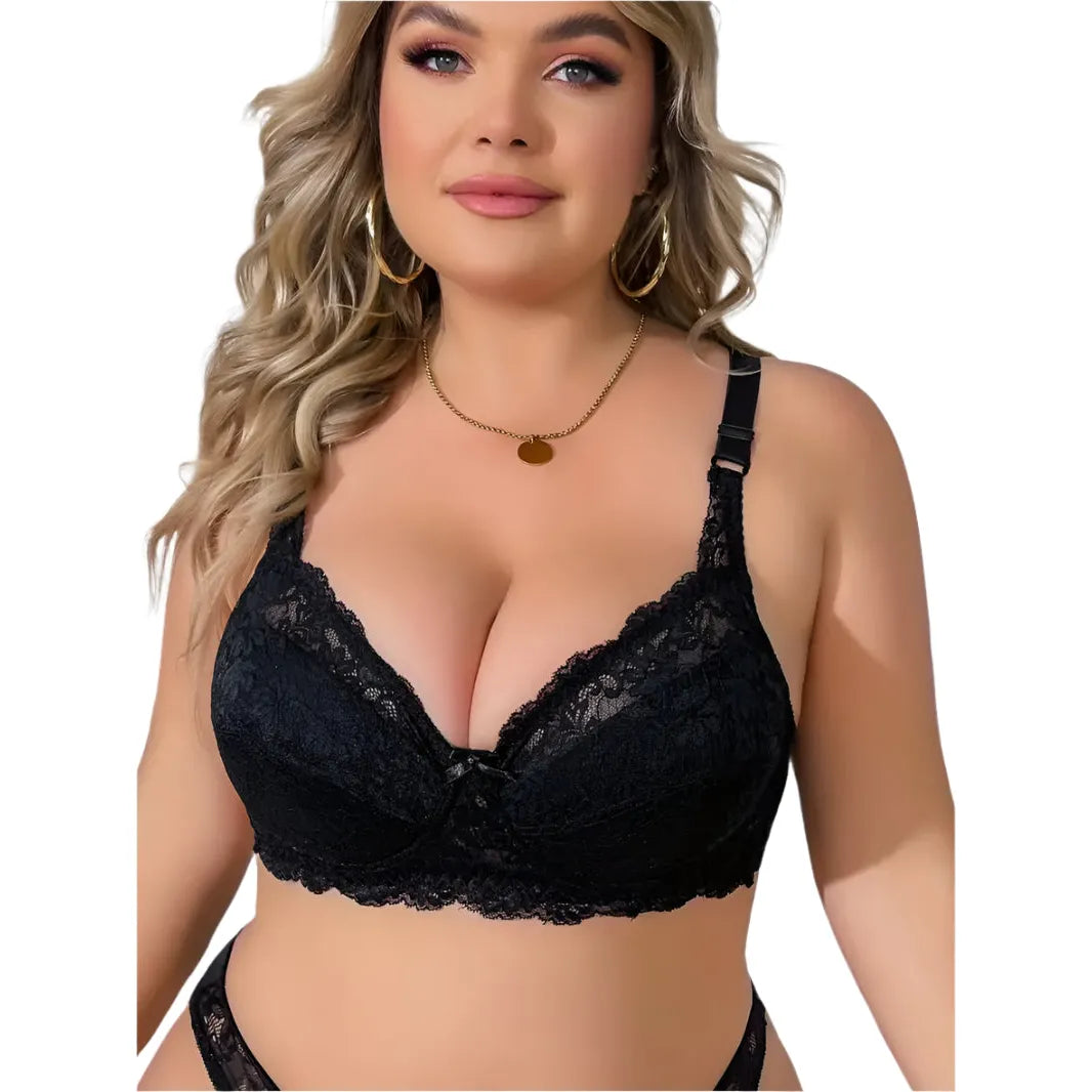 Lace lightly padded bra - Black