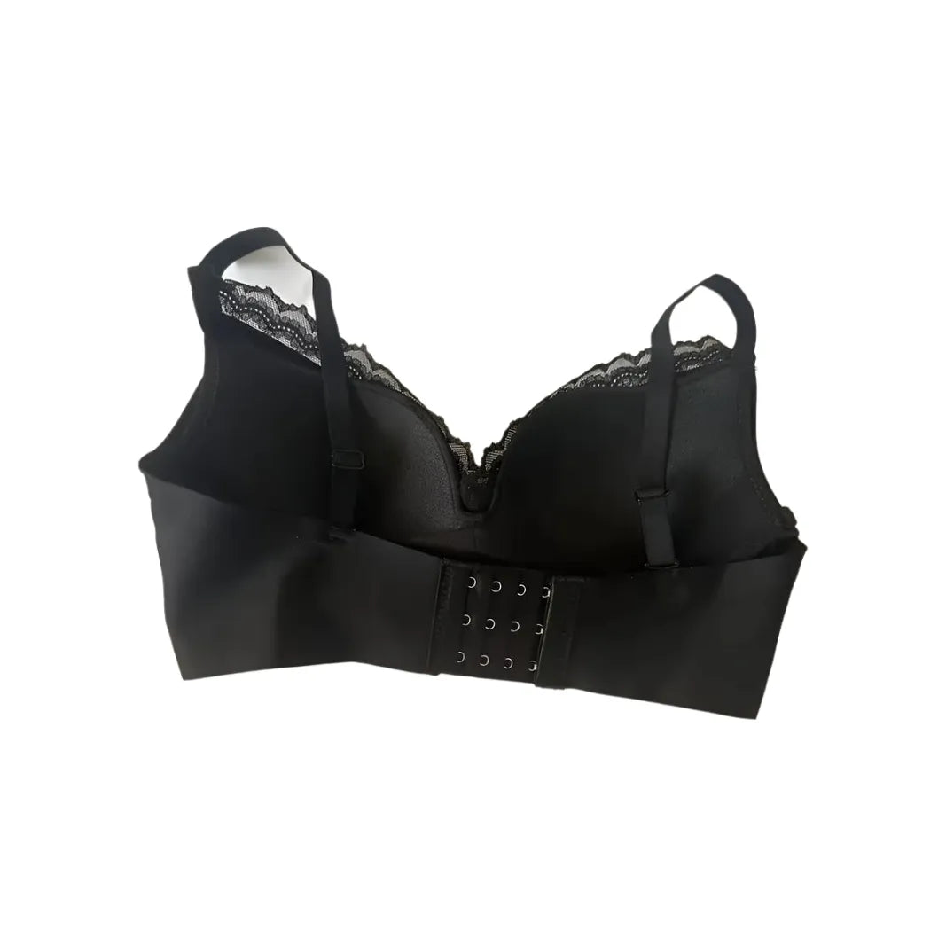 Black Satin Cross Front Padded Bra