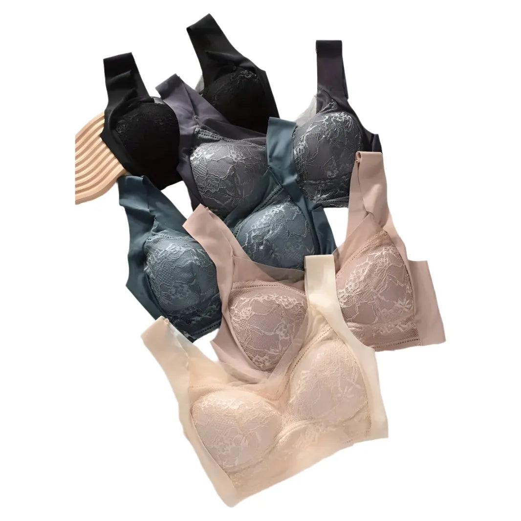 Floral Lace Bralette - Black