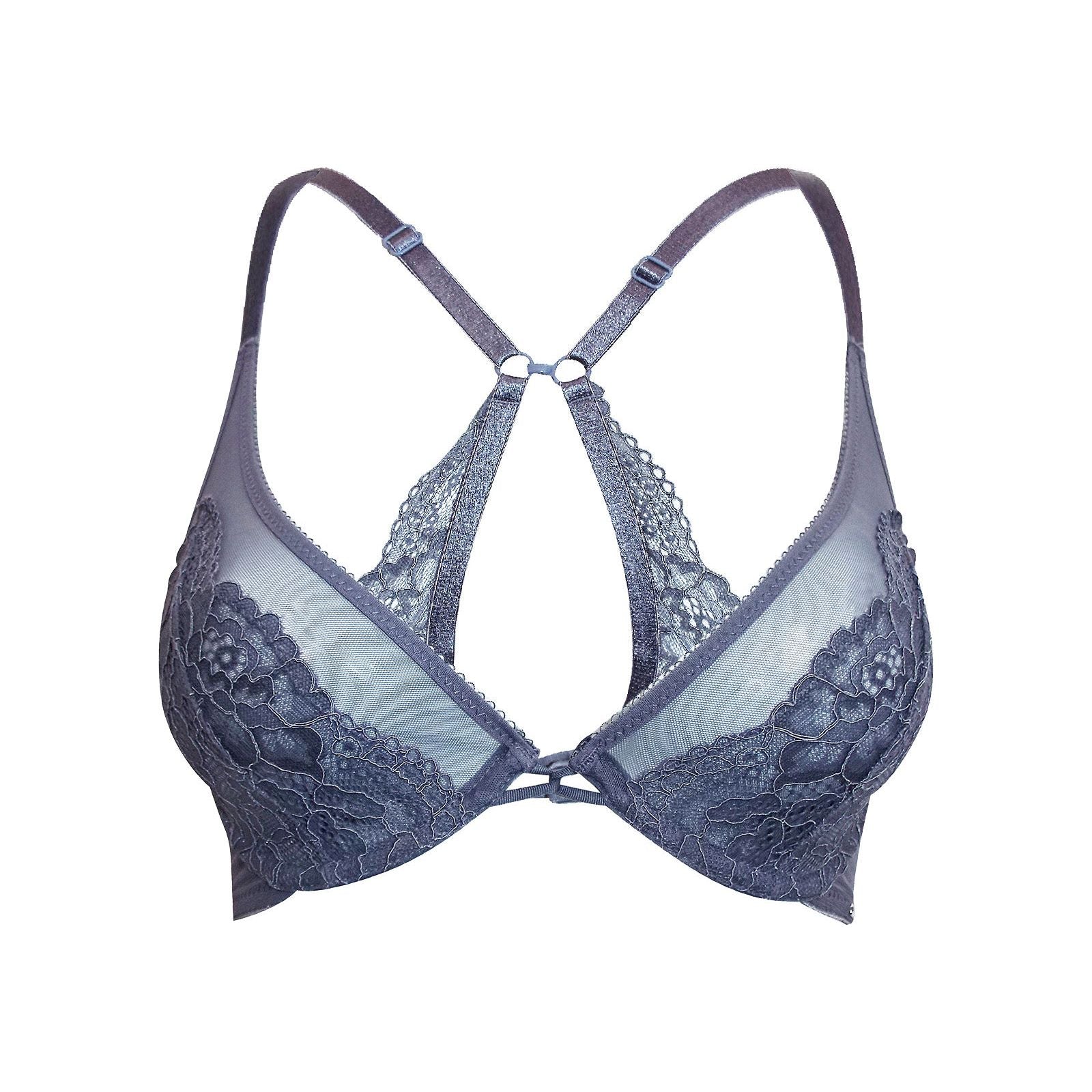 Boux Avenue Grey Lace Plunge Bra