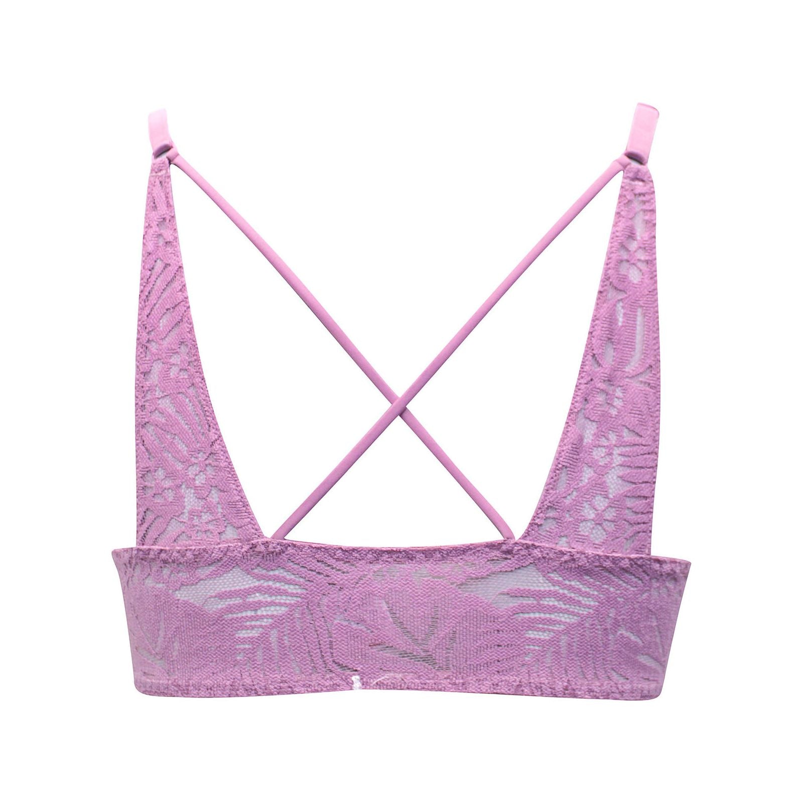 Mauve Lace Overlay Wired Front Closure Bra