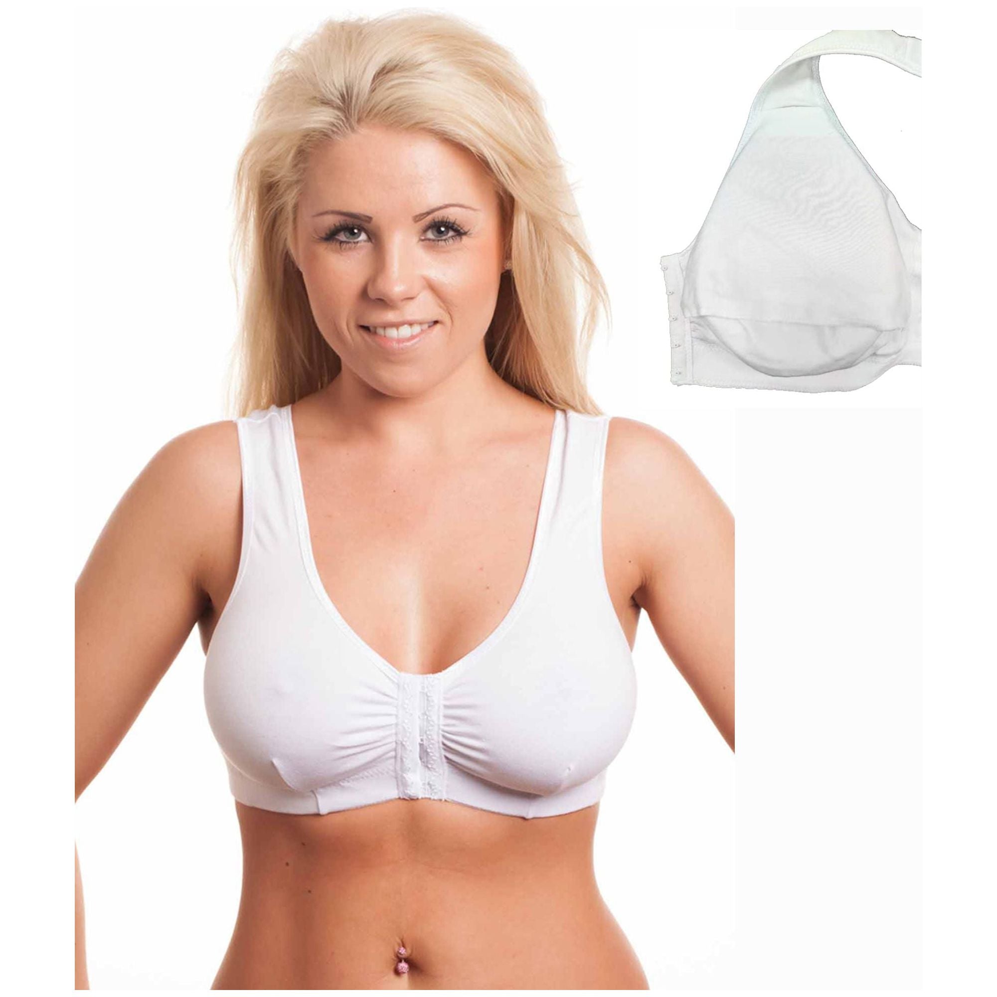 Post Surgery - White cotton stretch bra