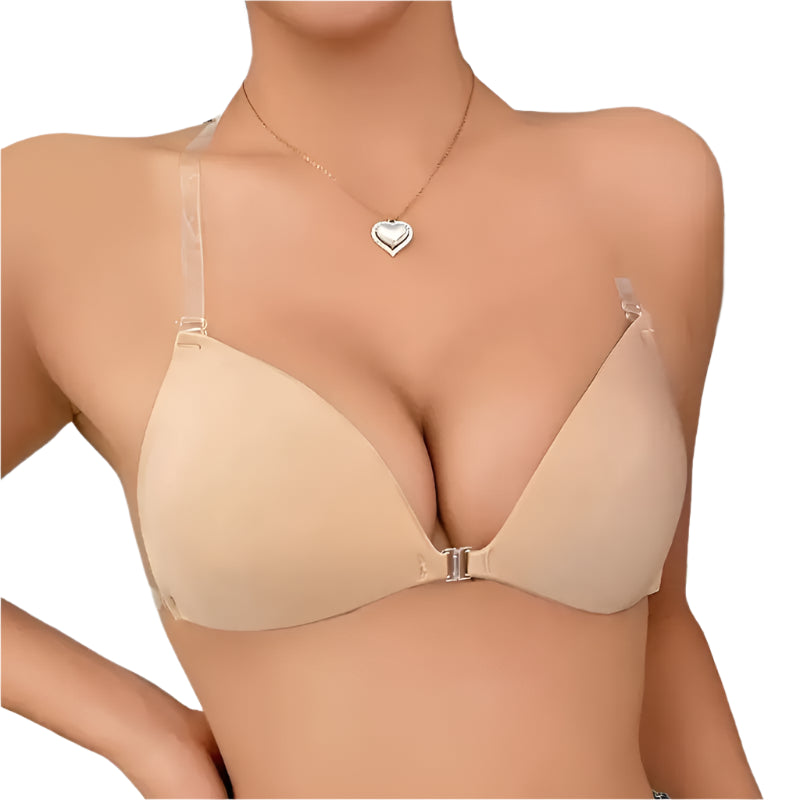 Nude backless push-up bra