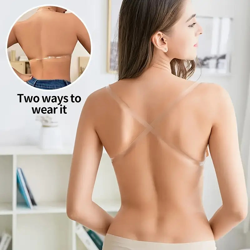 Nude backless push-up bra