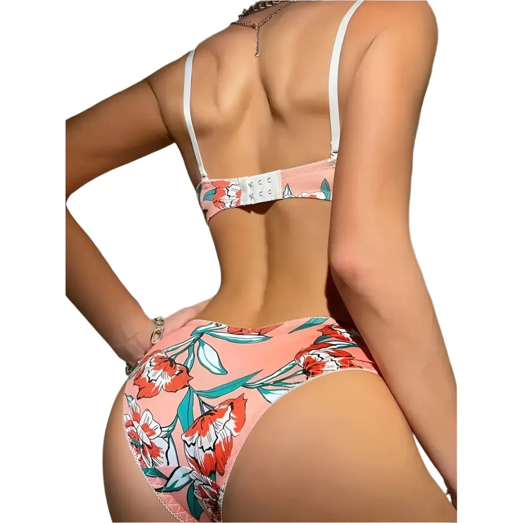 Floral Padded Bra & Knickers Set