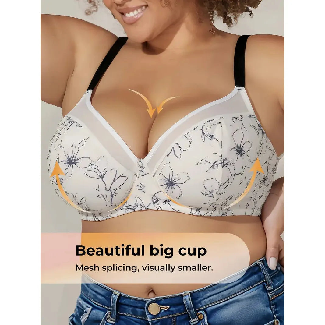 Floral Hollow Back Bra