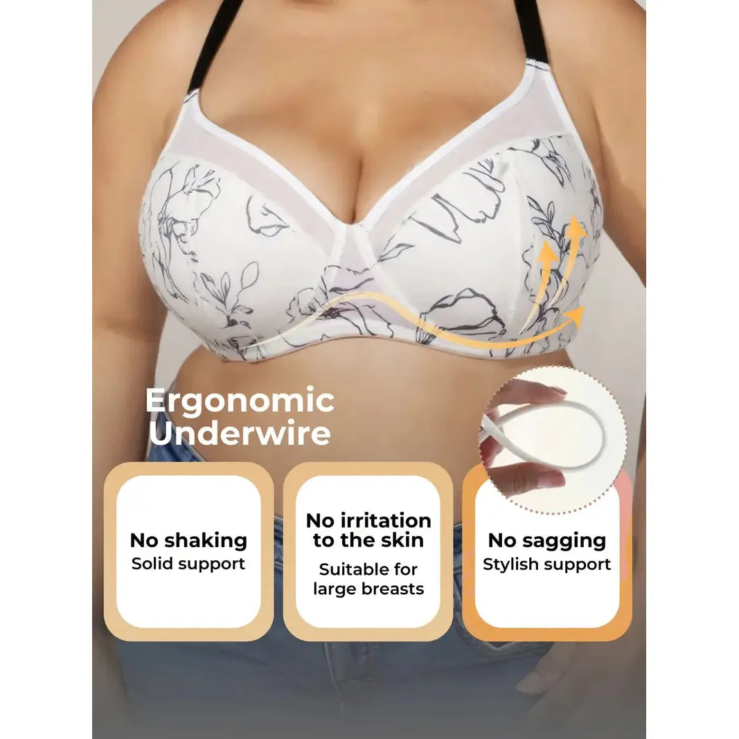 Floral Hollow Back Bra