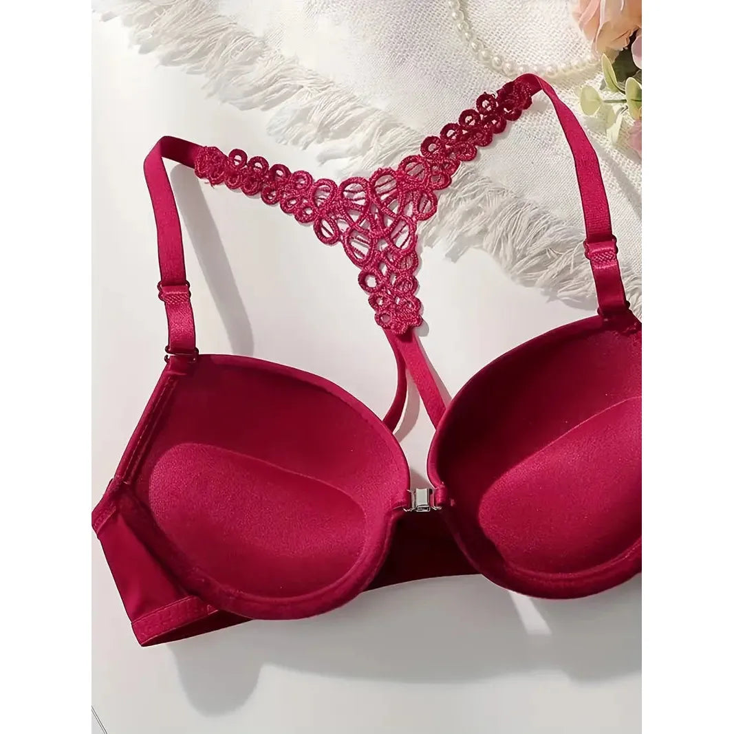 Front Fastening Lace Racerback Set