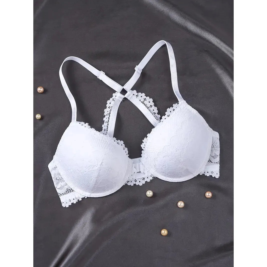 Lace Front Fastening Padded Bra