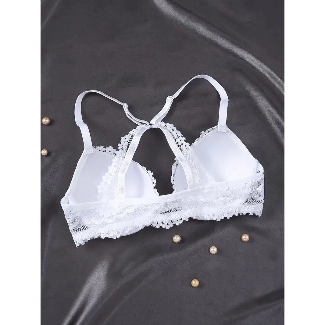 Lace Front Fastening Padded Bra