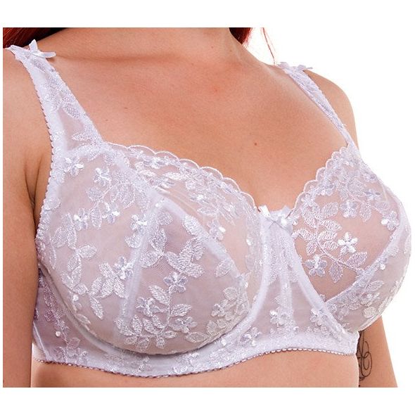 White Lace Big Cup Gemm Bra