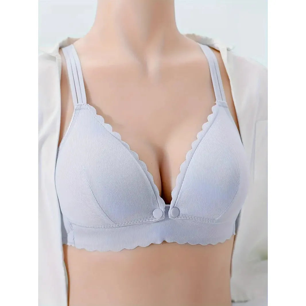 Pale Blue Lightly Padded One Handed Open Maternity Bra