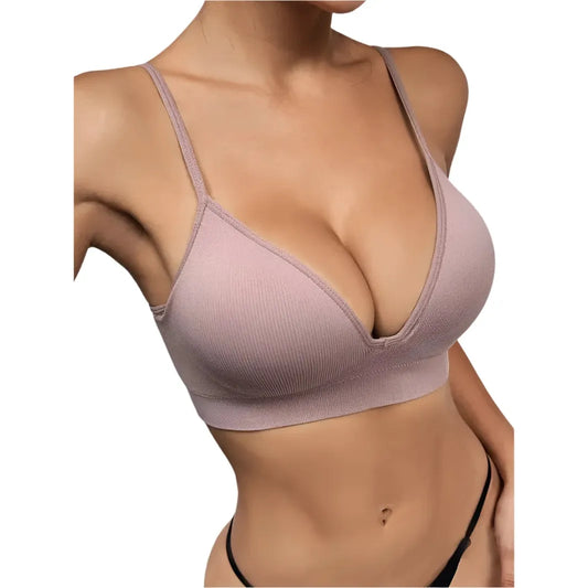 Light Mauve Taupe Wireless Stretch Back Padded Bralette