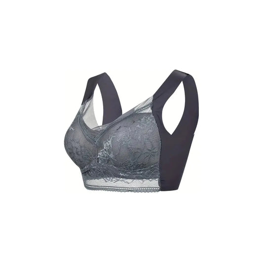 Floral Lace Bralette - Grey
