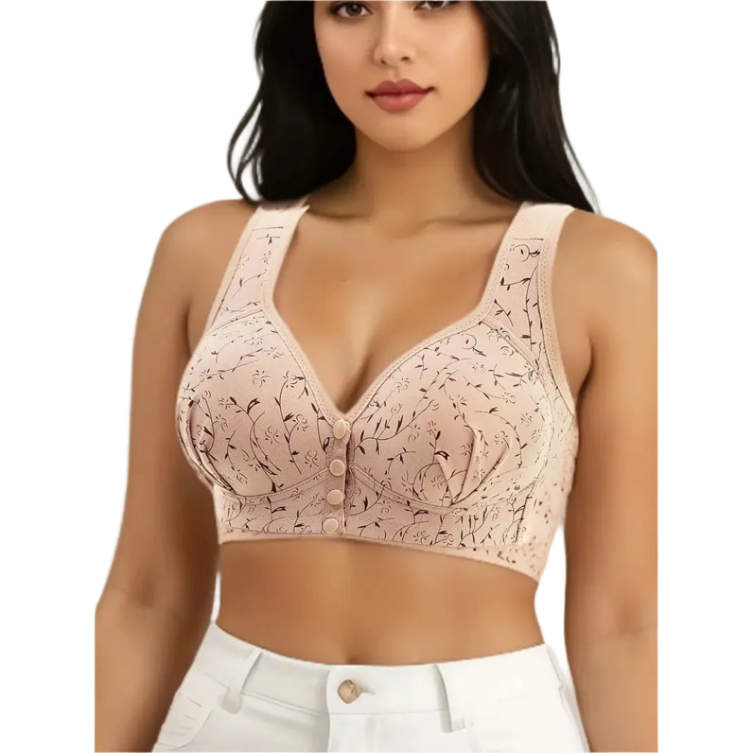 Padded Front Fastening Bra - Apricot