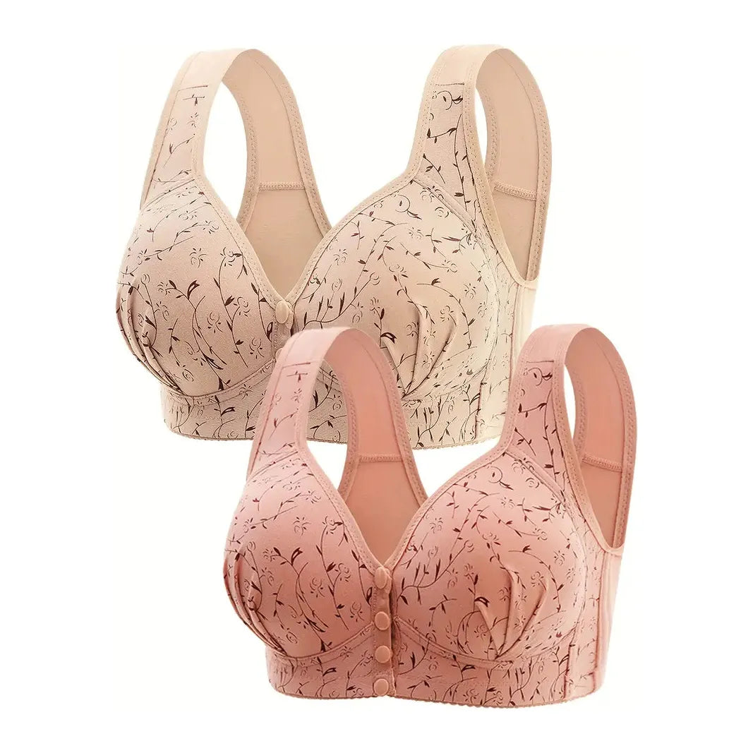 Padded Front Fastening Bra - Apricot