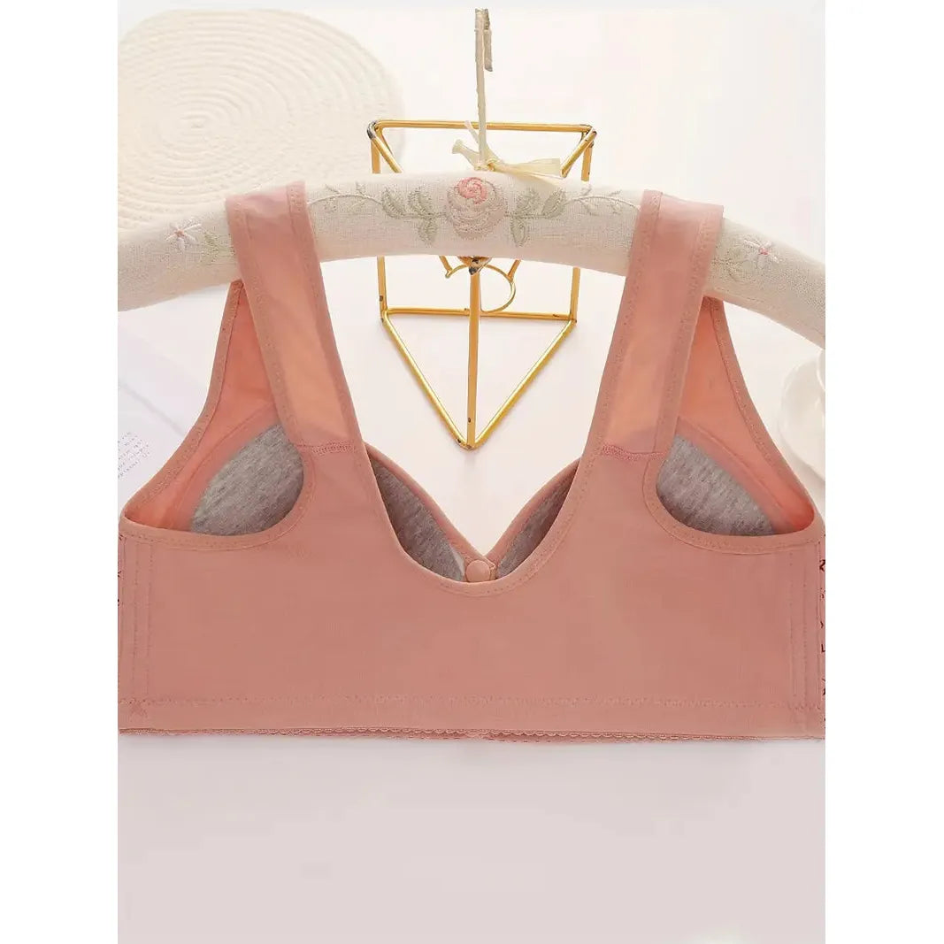 Padded Front Fastening Bra - Pink
