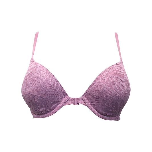 Mauve Lace Overlay Wired Front Closure Bra