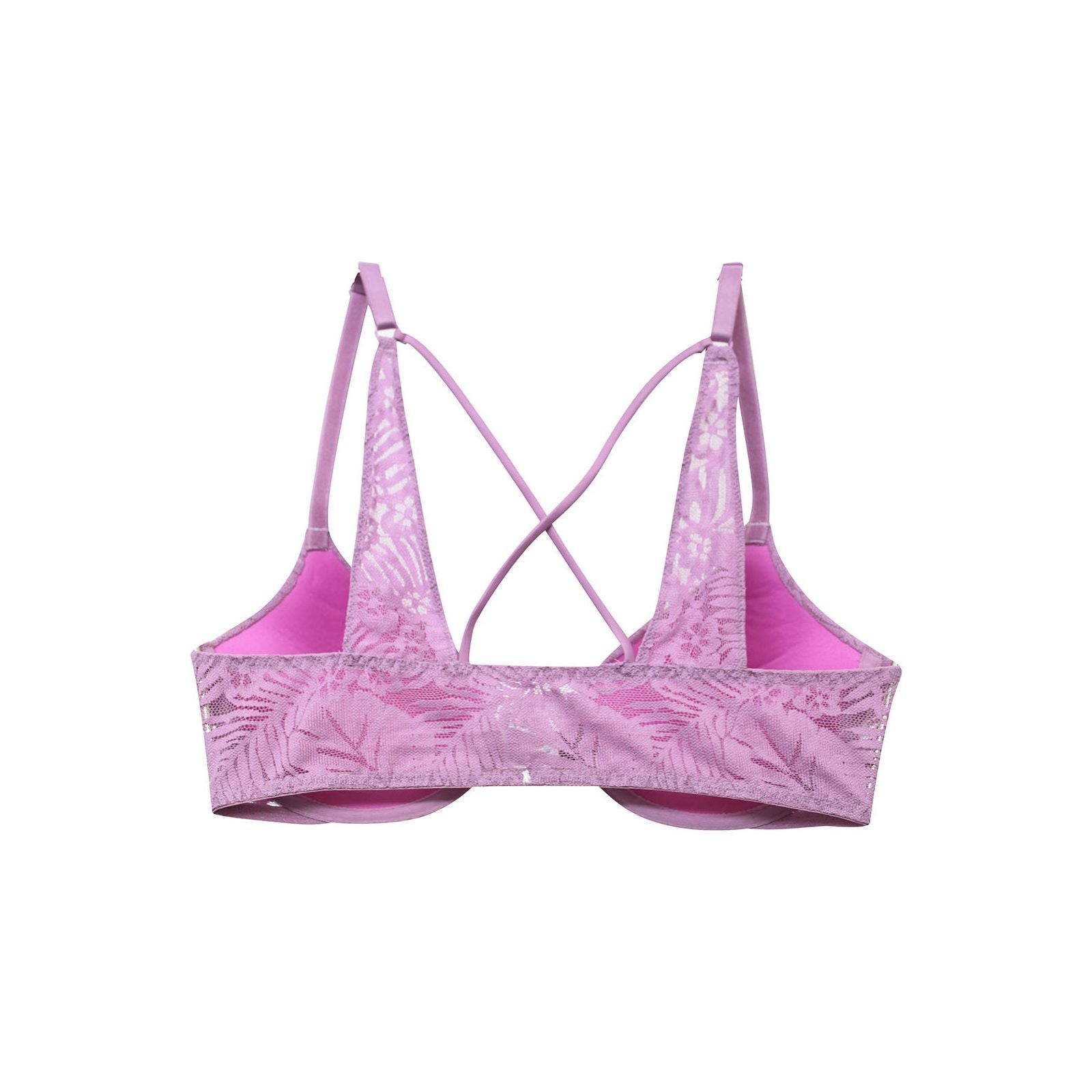 Mauve Lace Overlay Wired Front Closure Bra