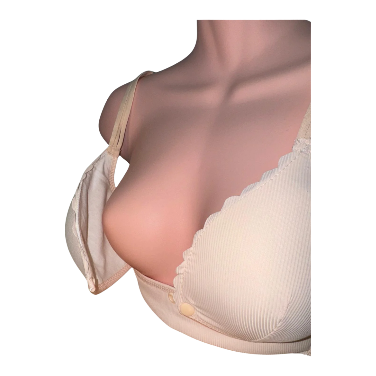 Cream/Nude Lightly Padded One Handed Open Maternity Bra