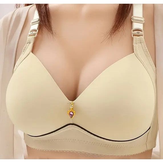 Jewel front padded bra - Beige