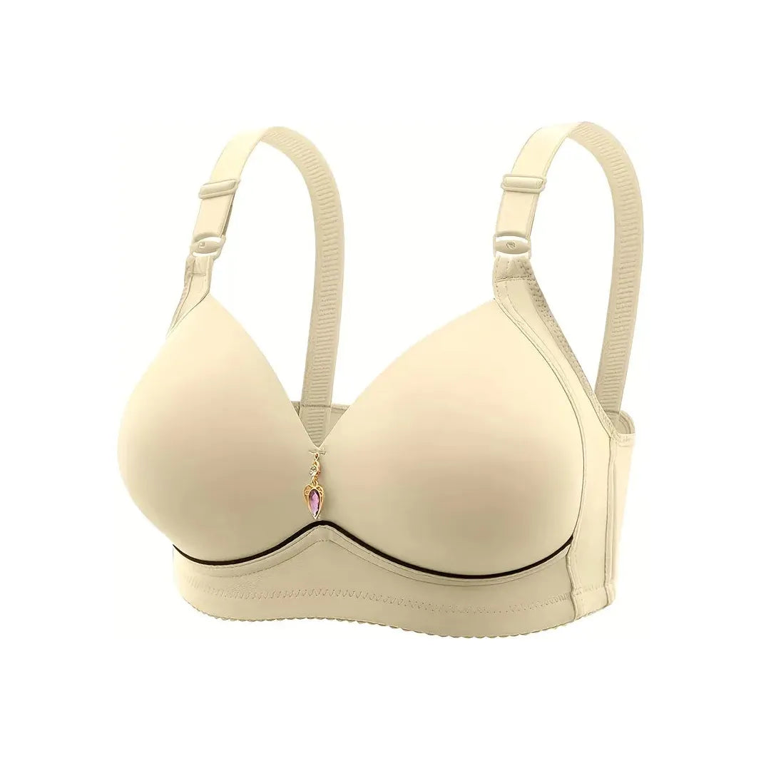 Jewel front padded bra - Beige