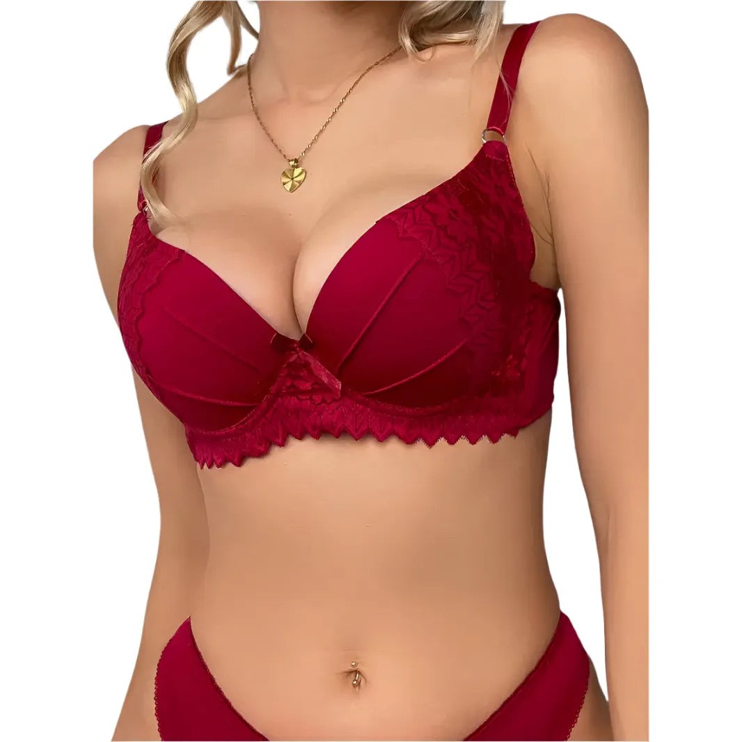 Wine Red Push Up Bra